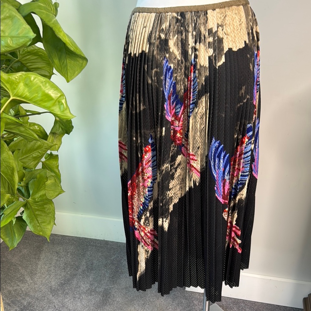 A D’ETACHER To Be Detached Athletic Mesh Serifina Skirt Bird Print size US 10 - Picture 2 of 11